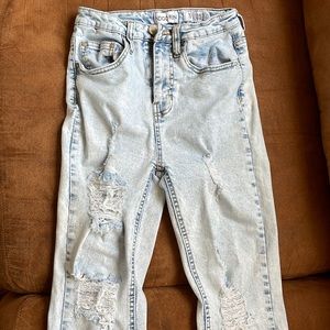 Straight legged jeans